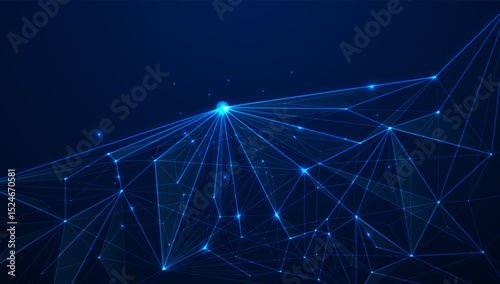 Connected polygons plexus vector background, digital data visualization. vector illustration
