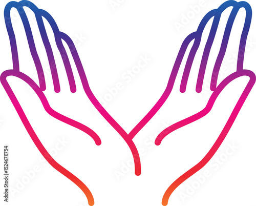 Prayer and Respect Icon. Namaste, Thank You Emoji. Folded Hands Sign for Gratitude. Vector icons.