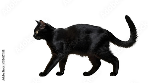 black cat isolated on white