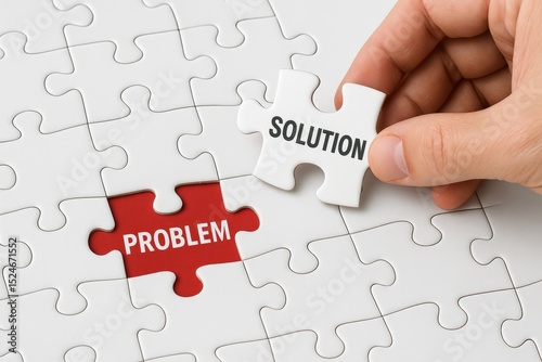 Fototapeta kuchenna Solving problems finding solutions jigsaw puzzle piece