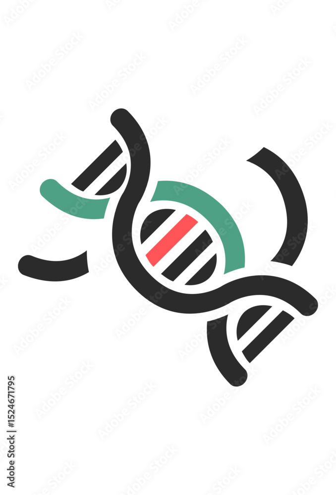 Fototapeta premium alteration symbol, broken DNA strands. Genetic engineering concept icon