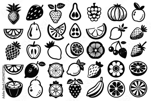 Hand drawn lemon fruit doodle sketch collection isolated on transparent background