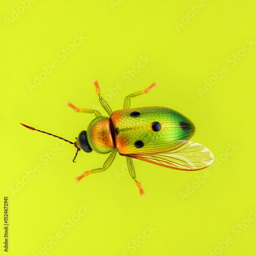 Cut out of green june beetle insect grub coleopteran fly transparent background