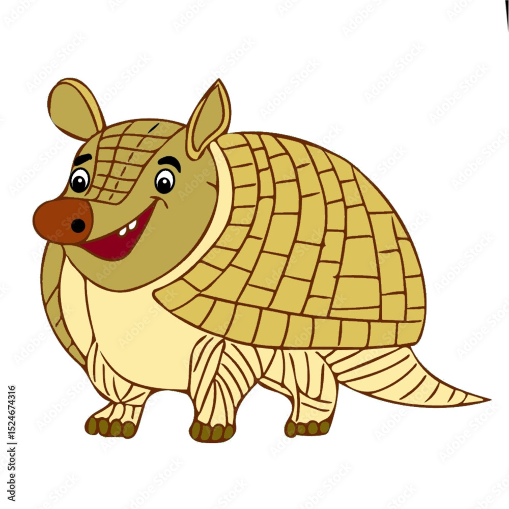 Fototapeta premium armadiilo animal cartoon drawing illustration.eps