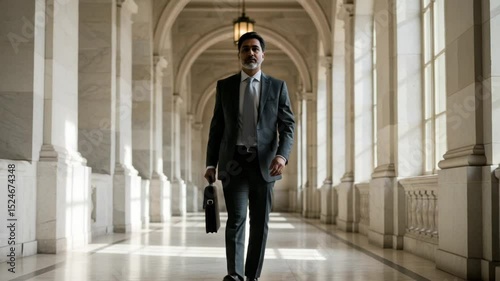 Wallpaper Mural Businessman walking through a grand marble corridor Torontodigital.ca