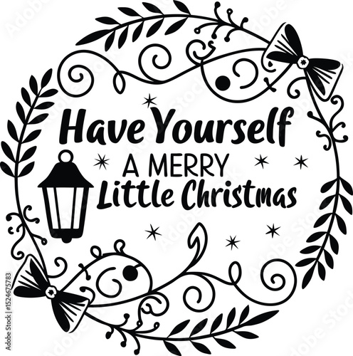 have yourself a merry little christmas wreath art