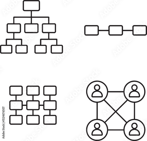 Set of Organizational Structure icon
