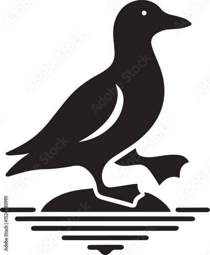 Vector Bird Logo Design, Black and White Silhouette