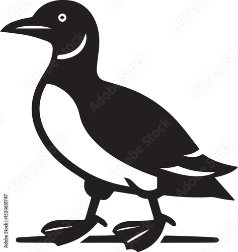 Vector Bird Logo Design, Black and White Silhouette