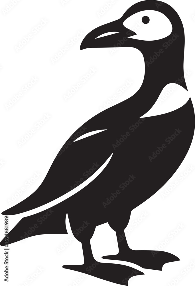 Obraz premium Vector Bird Logo Design, Black and White Silhouette