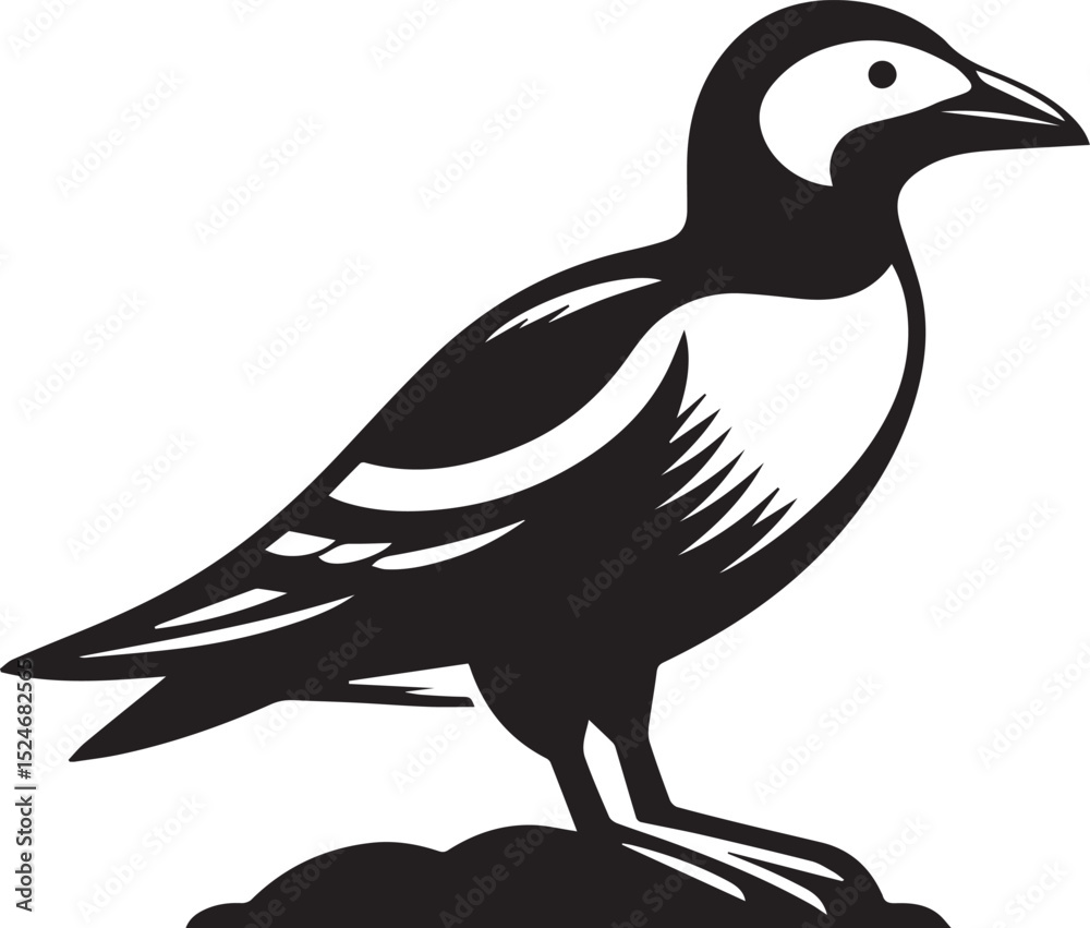 Fototapeta premium Vector Bird Logo Design, Black and White Silhouette