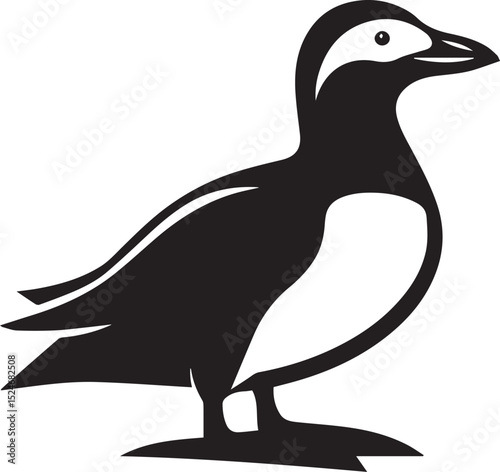 Vector Bird Logo Design, Black and White Silhouette