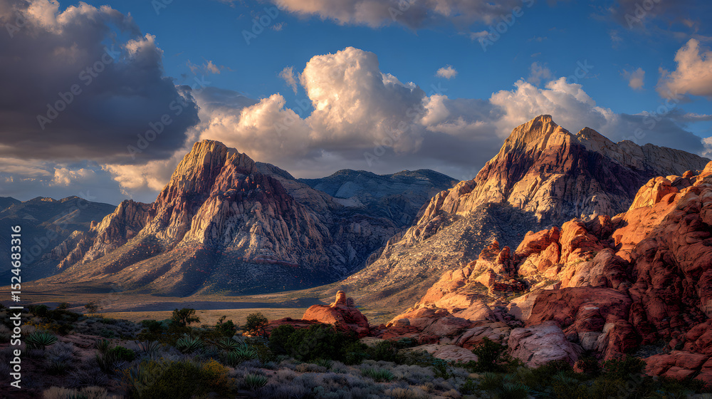 Obraz premium Red Rock Canyon Nevada Sunrise Dramatic Landscape