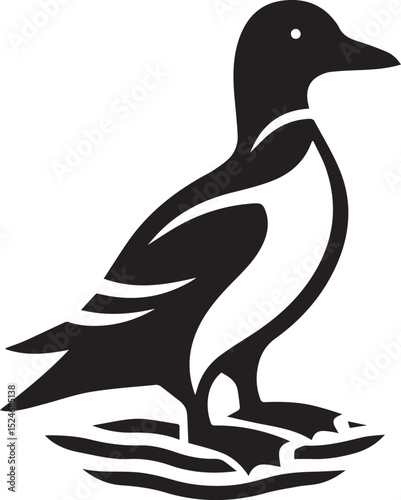 Vector Bird Logo Design, Black and White Silhouette