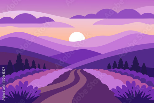 Stunning mountain landscape at sunrise or sunset, often featuring fog, mist, or clouds, and beautiful views of valleys and forests, perfect for nature and travel