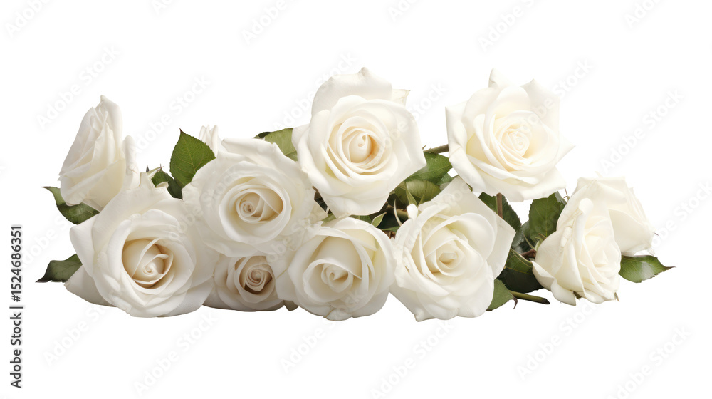 Obraz premium White roses isolated on transparent background
