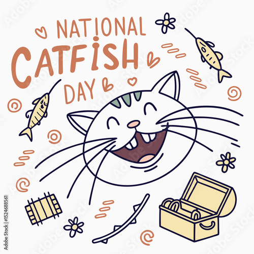 NATIONAL CATFISH DAY DAY vector illustration