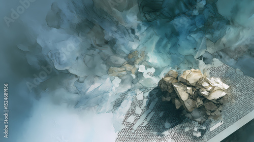 booklet cover on visual identity | visual monologue form | flickering detail | suffocating cyan veil | archival floorplan | unreadable stone tablet | syntax grid | fragment mist | sacred geometry age