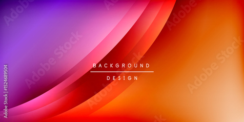 Abstract gradient background. Vibrant purple, pink, orange hues blend smoothly. Dark space creates dramatic contrast. Modern design element.