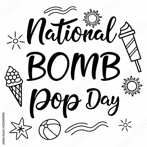 NATIONAL BOMB POP DAY vector illustration