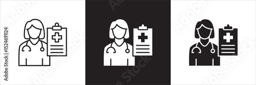 Doctor icon. Healthcare contact symbol. Doctor consultation digital apps icon. Icon symbol compatible for health service, hospital, clinic and medical. Vector illustration.
