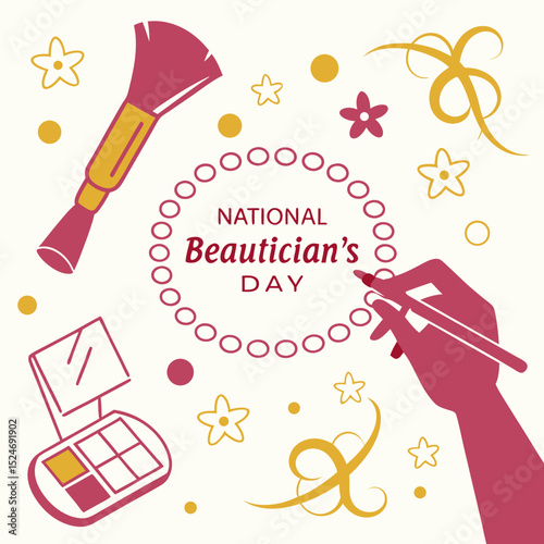 NATIONAL BEAUTICIAN'S DAY vector illustration