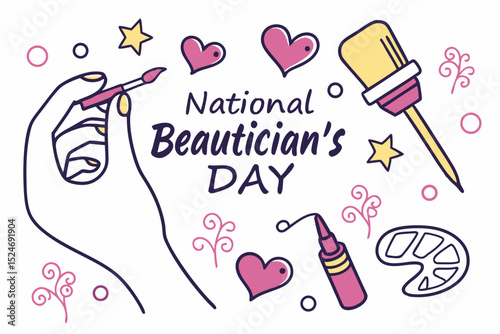 NATIONAL BEAUTICIAN'S DAY vector illustration