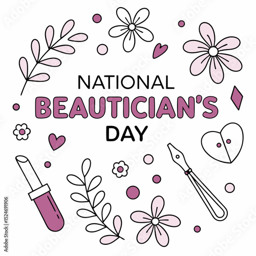 NATIONAL BEAUTICIAN'S DAY vector illustration