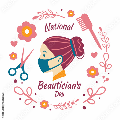 NATIONAL BEAUTICIAN'S DAY vector illustration