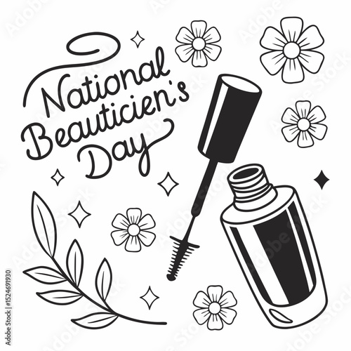 NATIONAL BEAUTICIAN'S DAY vector illustration