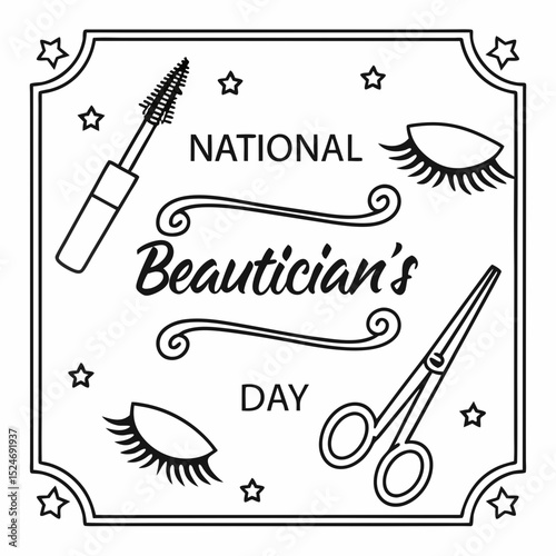 NATIONAL BEAUTICIAN'S DAY vector illustration