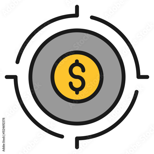 Wealth Focus Icon For Design Elements