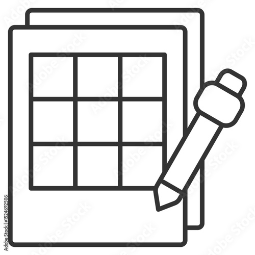 Scorecard Outline Icon Element For Design