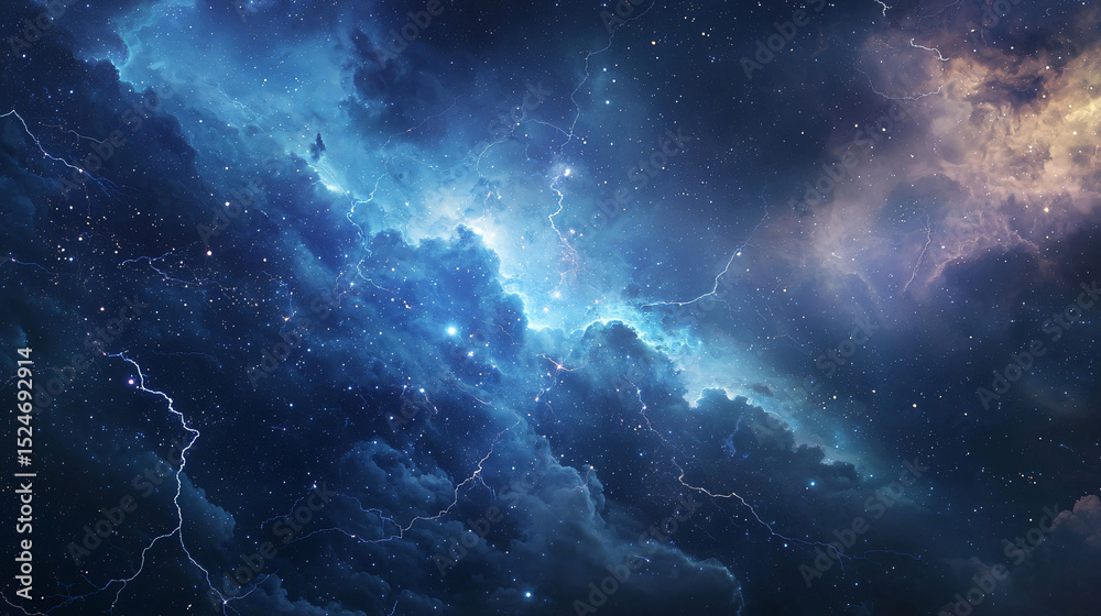 Fototapeta premium Enchanting night sky filled with countless stars creating a breathtaking cosmic experience of wonder.