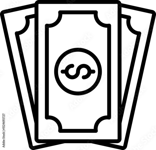 Black money icon - outline