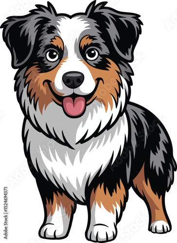 Cute Australian Shepherd Dog Vector