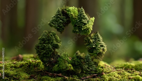 Mossy Forest Scene with Unique Moss Formations