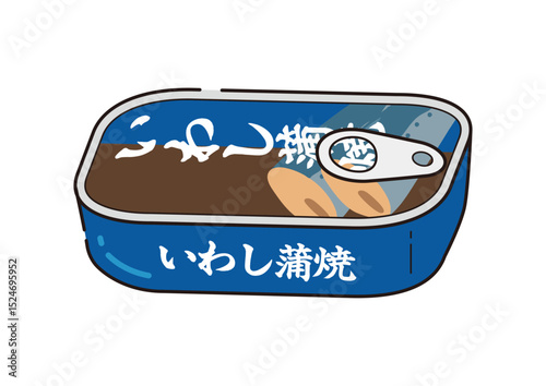 いわしの蒲焼缶のイラスト