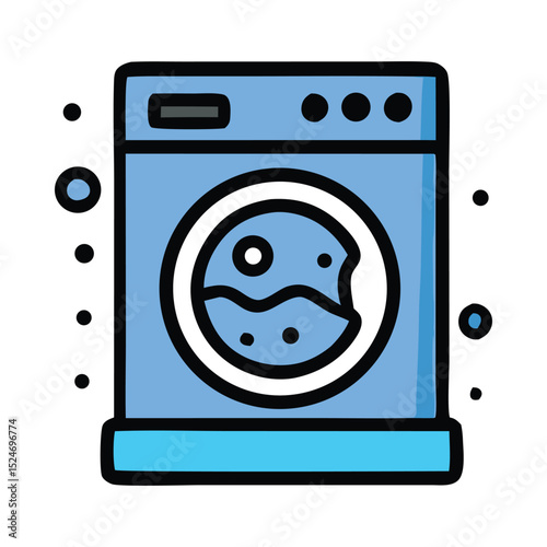 Laundry business, commercial washing icon for marketing cleaning and clothing needs, suitable for websites, advertisements, brochures and promotional materials.