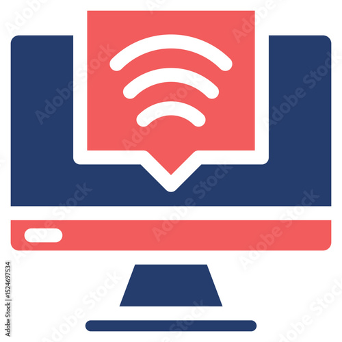 Computer solid color icon