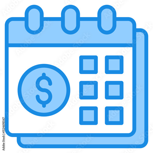 Money Calendar Icon For Design Elements