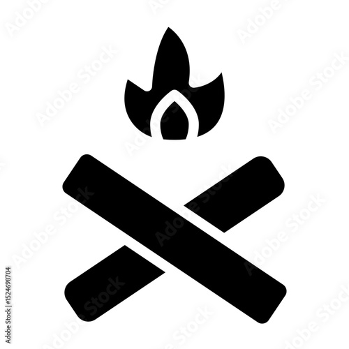 Bonfire Vector Glyph Icon Design