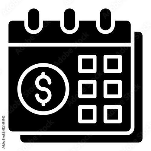 Money Calendar Icon For Design Elements