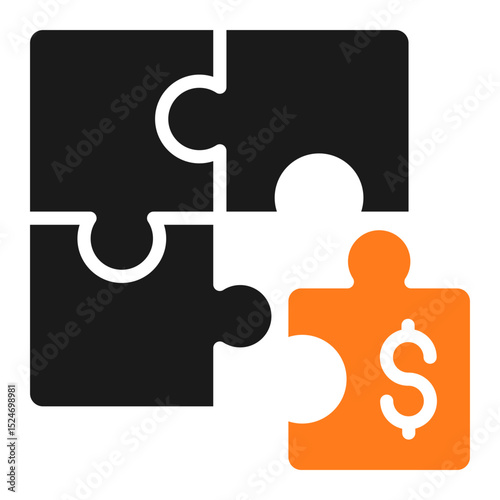 Finance Puzzle Icon For Design Elements