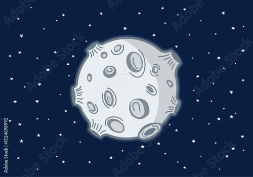 full moon cartoon vector illustration