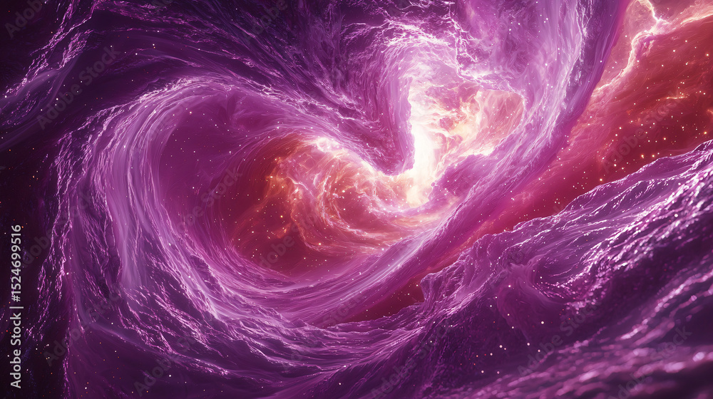 Naklejka premium Enigmatic purple swirl with a striking red center creating a beautiful abstract cosmic artwork.