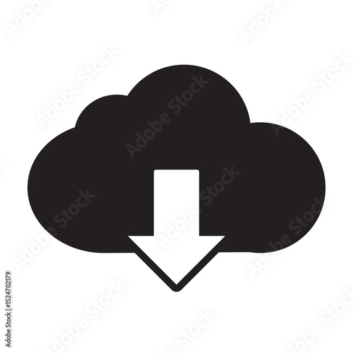 cloud download vector icon