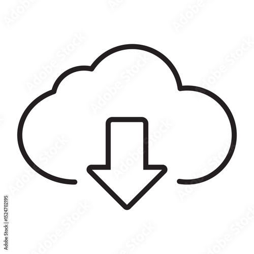 cloud download icon ilustration