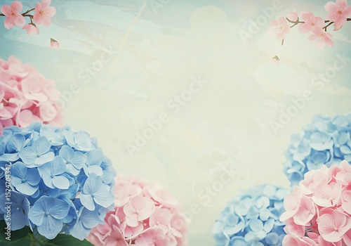 Delicate pastel hydrangeas in soft light.