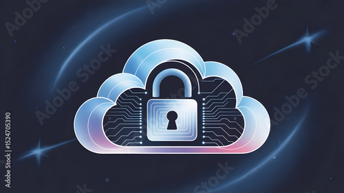Cloud computing security concept illustrating secure data storage and protection in the digital world